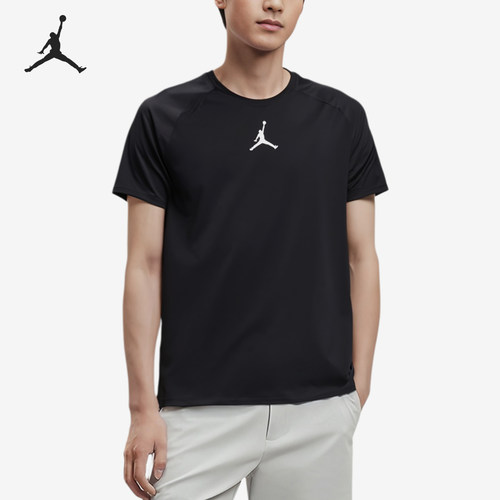 Nike/耐克正品JORDAN新款男黑色圆领直筒经典短袖T恤892257-010