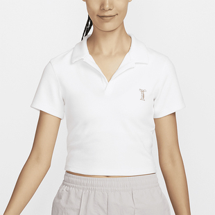 Nike/耐克正品新款女士柔软针织休闲运动短袖T恤HJ6852-100