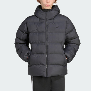 Adidas/阿迪达斯正品三叶草男士休闲连帽保暖梭织运动棉服JX4123