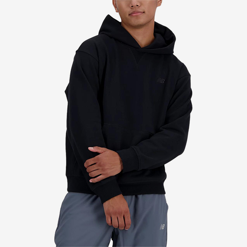 New Balance/NB正品运动男女同款纯色连帽卫衣套头衫MT41534-BK