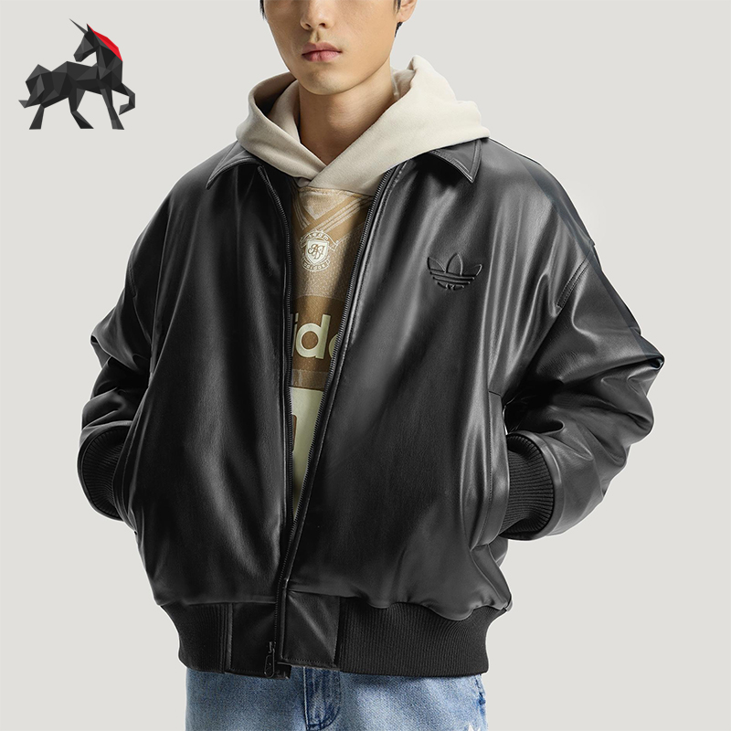 Adidas/阿迪达斯正品三叶草男士日常翻领休闲宽松耐穿外套IA7525