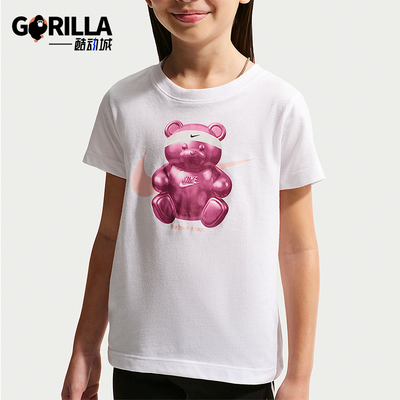 Nike/耐克正品Sportswear小童运动印花简约透气短袖T恤IW1766-100