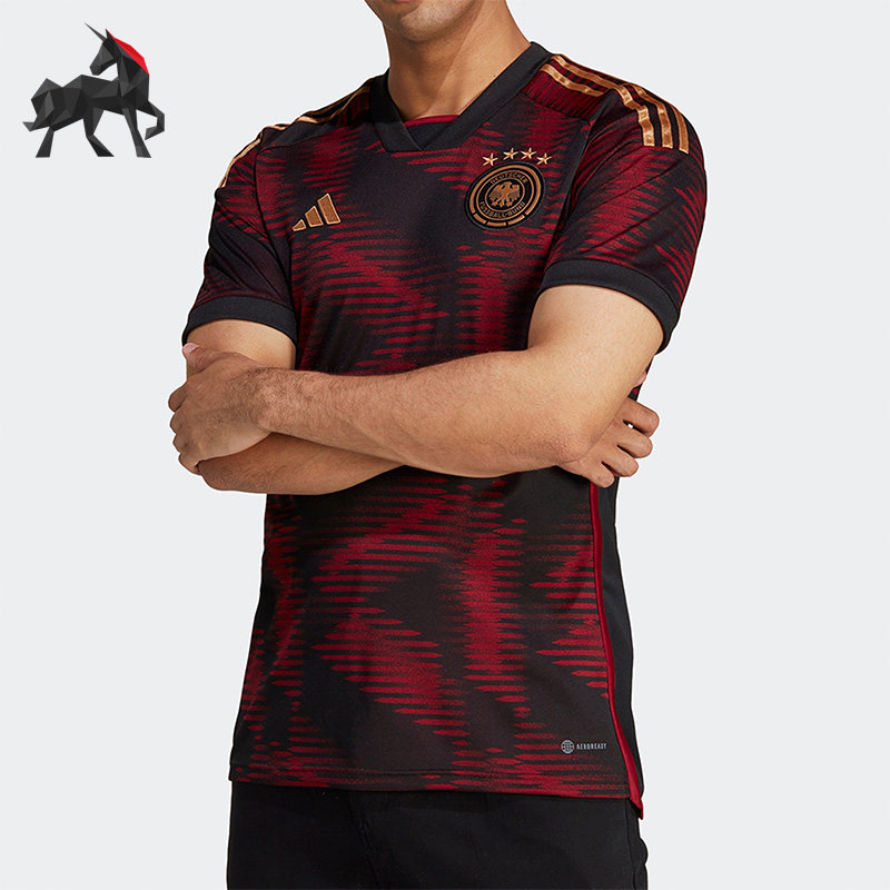 Adidas/阿迪达斯正品德国队球迷版男子夏透气足球短袖球衣 HJ9604