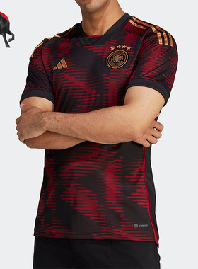 Adidas/阿迪达斯正品德国队球迷版男子夏透气足球短袖球衣 HJ9604