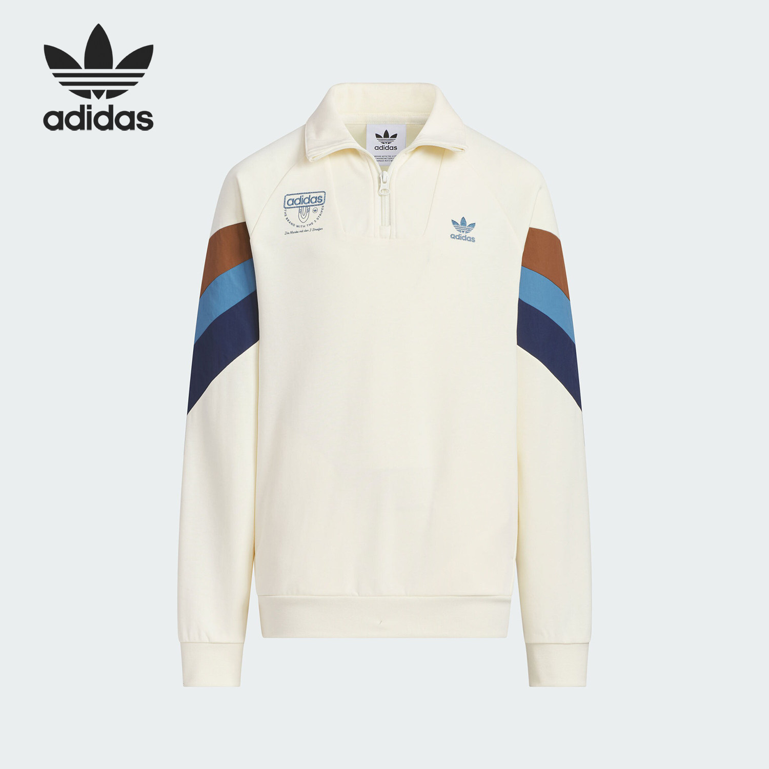 Adidas/阿迪达斯官方正品三叶草儿童翻领宽松时尚休闲卫衣JM4672