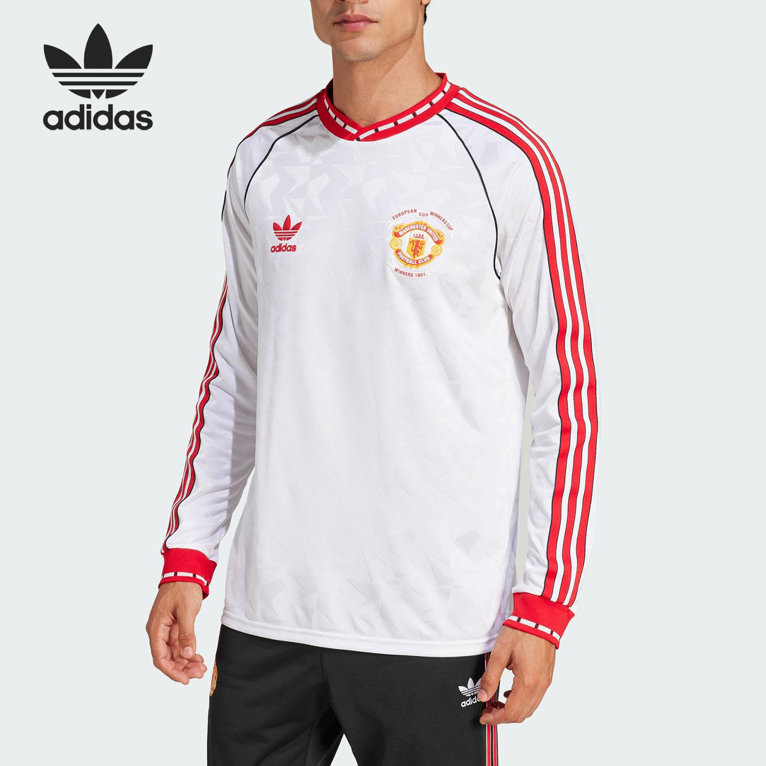 阿迪达斯男士宽松足球训练长袖