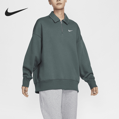 耐克女士加绒长袖翻领卫衣