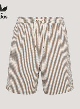 Adidas/阿迪达斯正品三叶草男士亲肤运动条纹柔软短裤KX0698