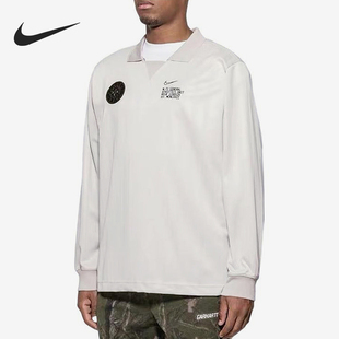 Nike/耐克男士休闲刺绣条纹翻领运动长袖T恤CK1929-072
