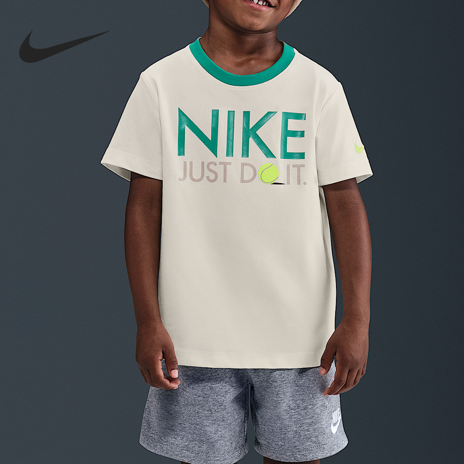 Nike/耐克正品2025夏季款小童针织休闲日常短袖IO2478-133