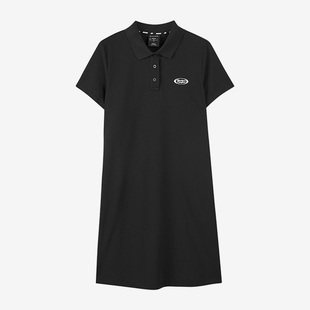 Skechers/斯凯奇夏季女子中长款休闲翻领运动连衣裙