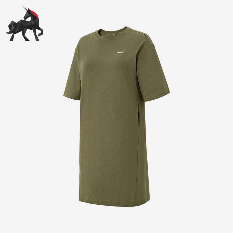 Adidas/阿迪达斯正品W DRY LBR L TEE女士经典短袖连衣裙JI5085