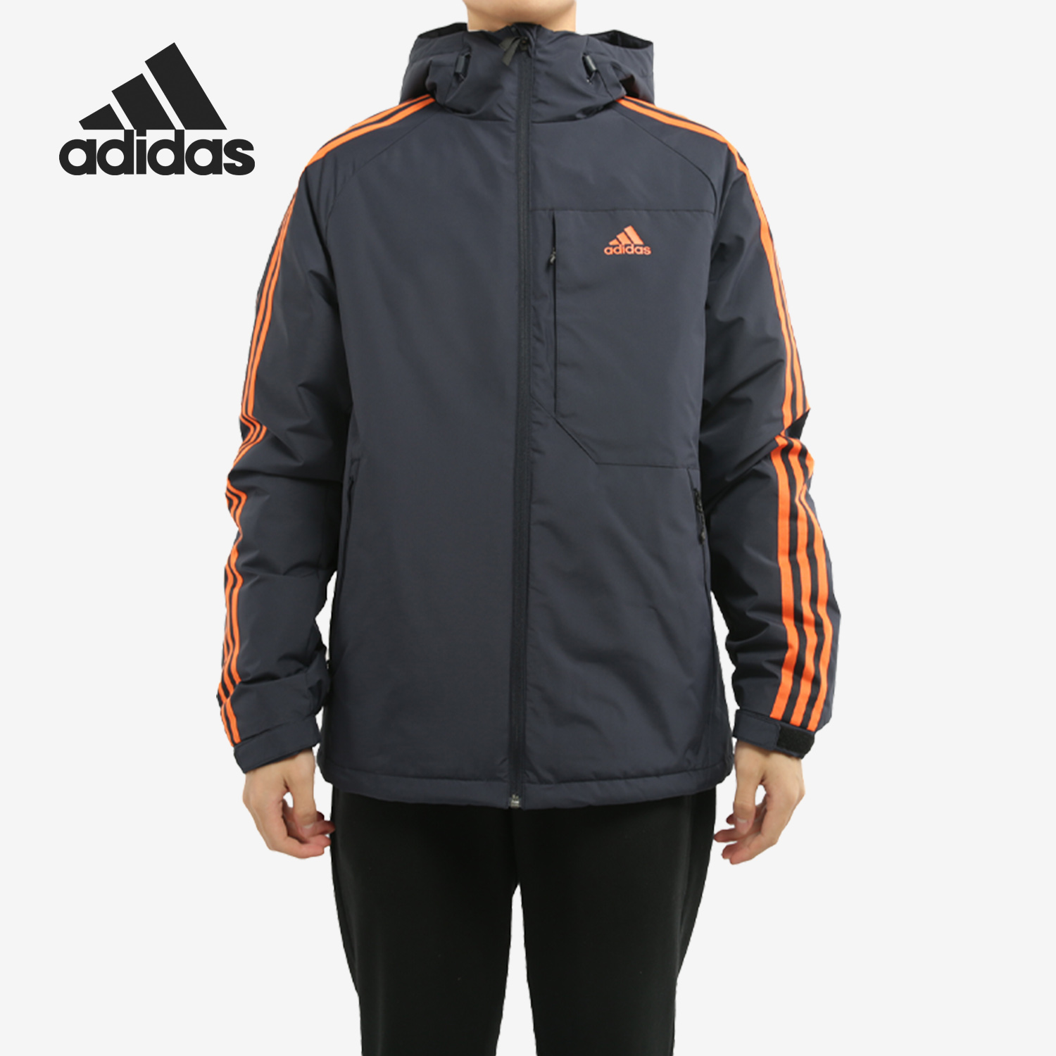 Adidas/阿迪达斯正品男子冬季户外连帽保暖运动羽绒服 GF0096