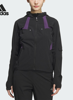 Adidas/阿迪达斯正品舒适春季款女士连帽拼接运动外套KF4923