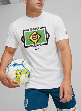 Puma/彪马正品Neymar T男士圆领印花透气简约训练足球短袖