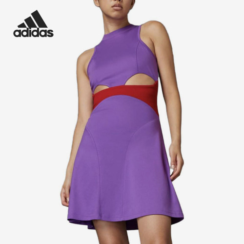 Adidas/阿迪达斯正品RUI ZHOU女士透气休闲经典镂空连衣裙IU0169