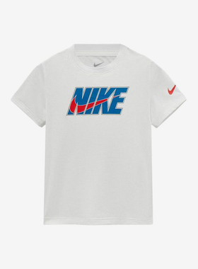 Nike/耐克正品新款儿童白色圆领印花套头经典短袖T恤IZ8365-100