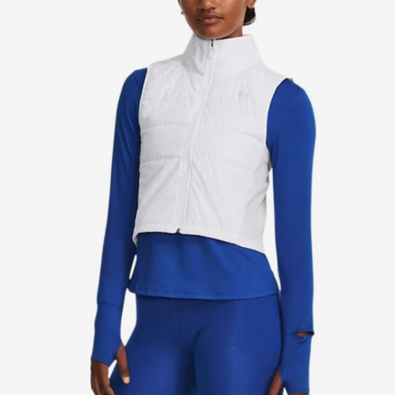 UA/安德玛正品2025新款女子户外休闲拉链立领棉马甲1378502-100