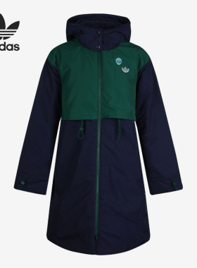 Adidas/阿迪达斯官方正品三叶草女子中长款保暖运动羽绒服 GL6405