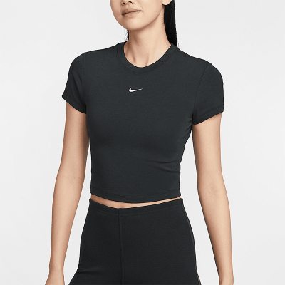 Nike/耐克正品Chill Knit女士短款刺绣日常经典透气T恤HF9539-011