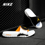 耐克正品 AIR JORDAN Nike AJ5男魔术贴白红人字拖沙滩拖鞋 555501