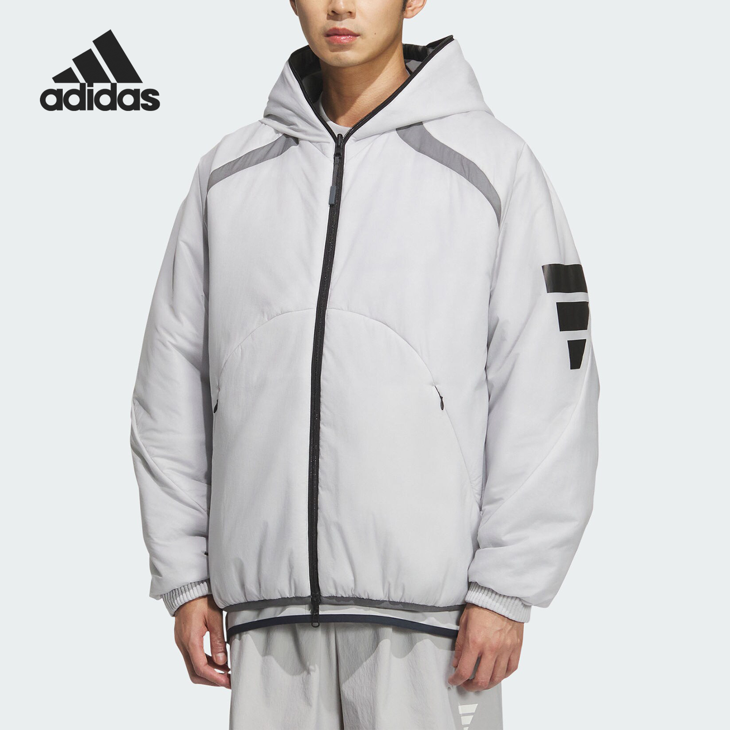 阿迪达斯男士双面保暖棉服