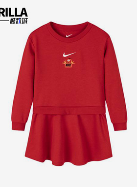 Nike/耐克正品2025新款小童时尚简约圆领连衣裙NY2412111PS-001