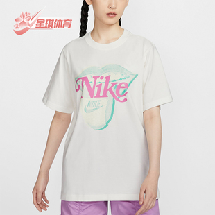女士透气圆领宽松印花短袖 Nike 耐克正品 新款 133 T恤HM4594