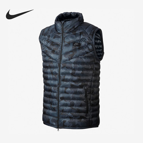 Nike/耐克正品新款男黑灰蓝色运动休闲经典羽绒马甲823682-021