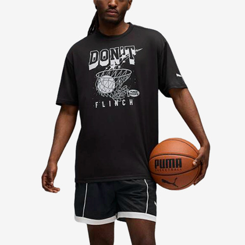 Puma/彪马正品男士时尚休闲圆领印花宽松短袖T恤632889-01