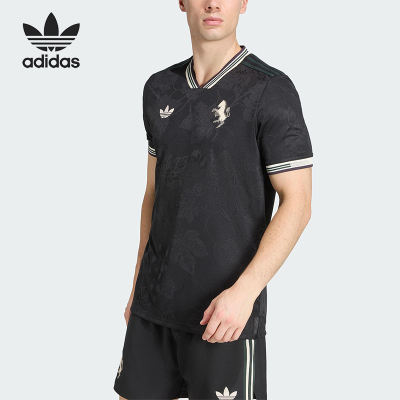 Adidas/阿迪达斯正品三叶草男士耐穿V领套头透气足球短袖KC3487