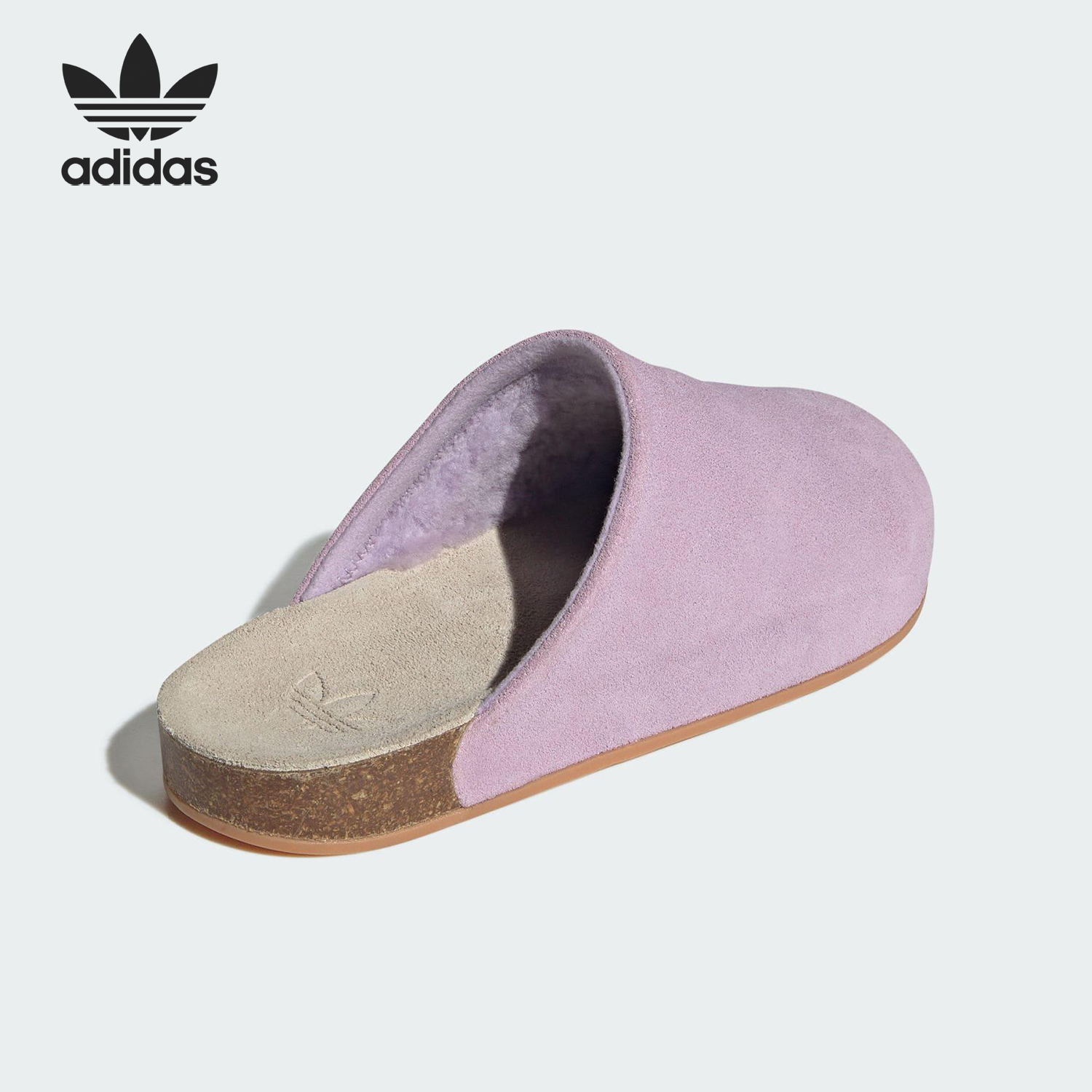 adidas/阿迪达斯官方正品三叶草女士休闲加绒居家日常拖鞋jp8732