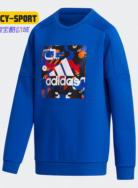 Adidas/阿迪达斯正品春季新款大童装训练休闲运动套头卫衣 GP0543
