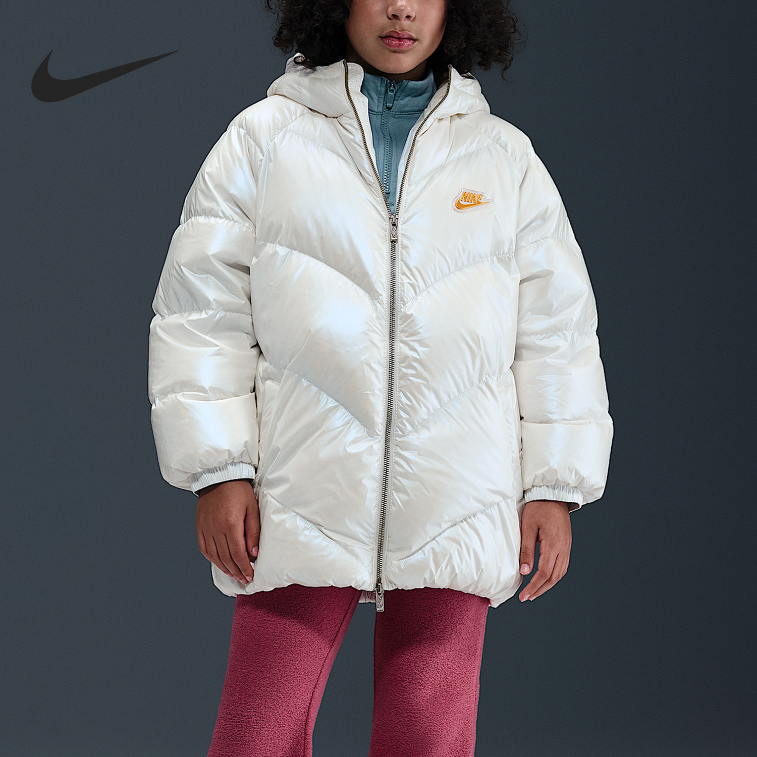 Nike/耐克正品2025冬季大童保暖时尚轻质羽绒服IQ9828-133
