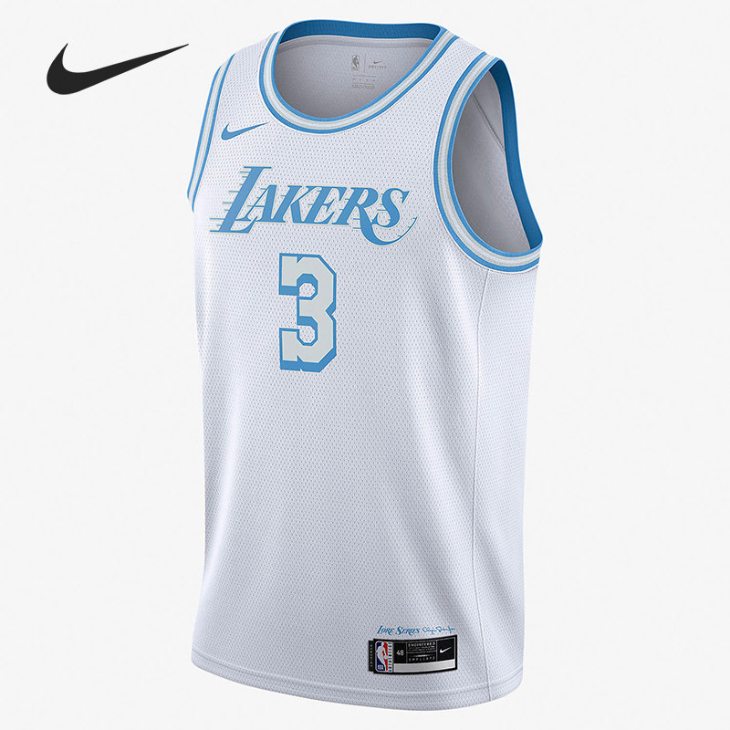 Nike/耐克官方正品NBA新款男白蓝色球类运动篮球背心CN1737-101图片