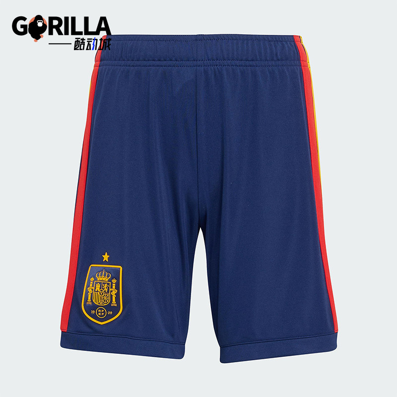 Adidas/阿迪达斯正品2025大童运动松紧腰耐穿透气足球短裤JZ5760