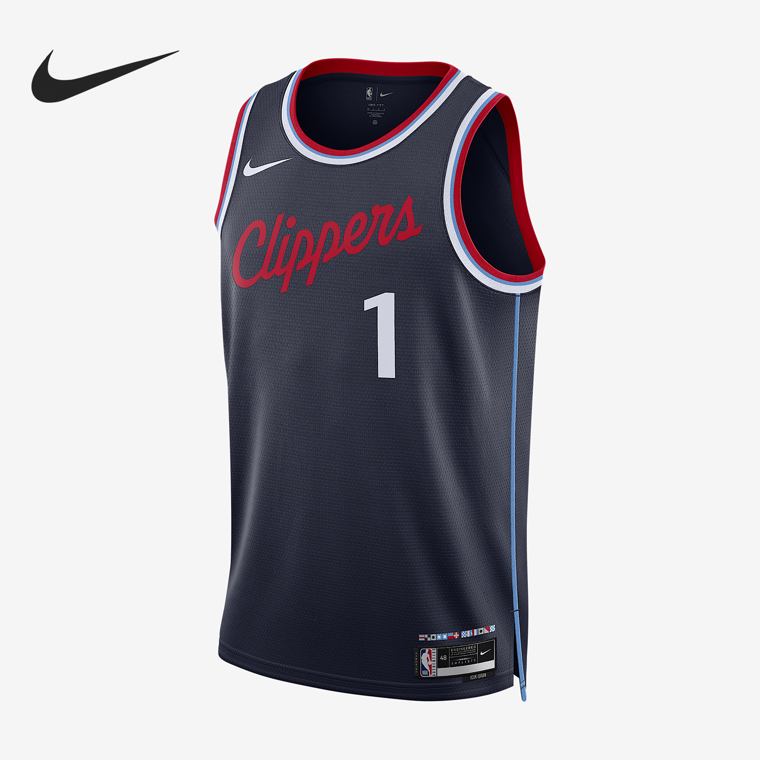 Nike/耐克正品洛杉矶快船队男士透气运动背心T恤FQ4702-422