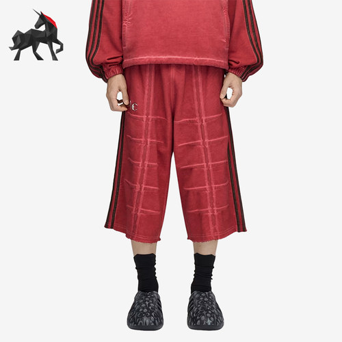 Adidas/阿迪达斯正品THUGCLUB男女条纹宽松经典休闲短裤KF6911
