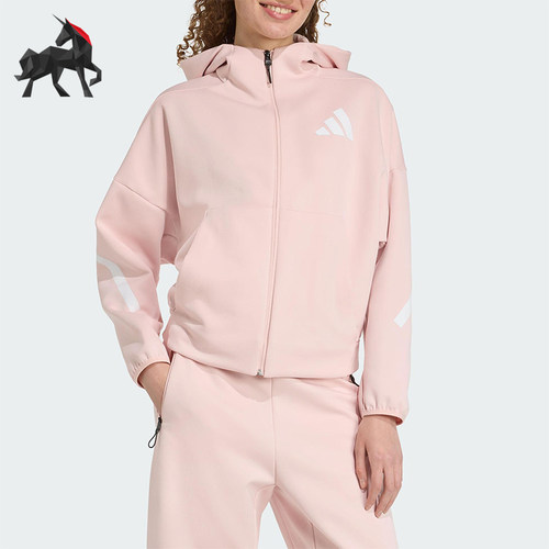 Adidas/阿迪达斯正品W Z.N.E. FZ女士宽松针织休闲连帽外套KC7905