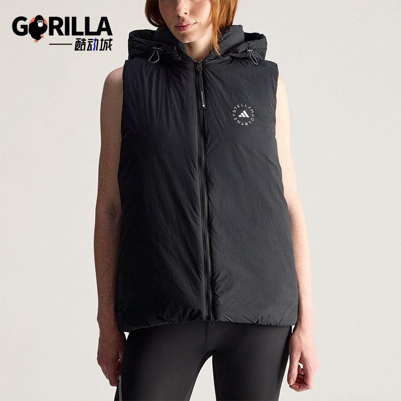 Adidas/阿迪达斯正品SMCPADEDVEST新款女经典黑色马甲棉服JW2038