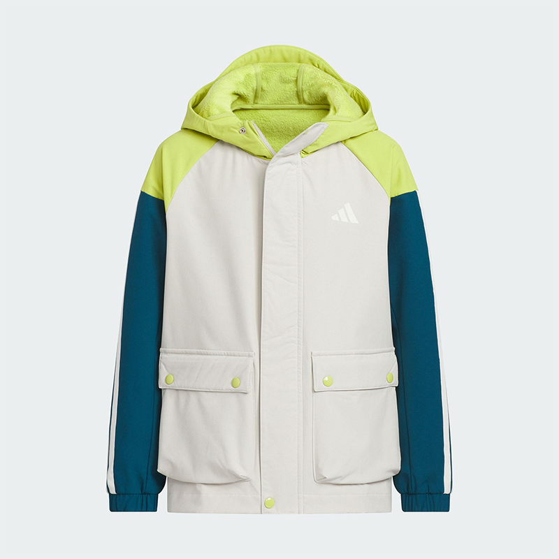 Adidas/阿迪达斯正品WOVEN JACKET儿童保暖梭织拼接外套KS0650