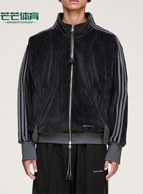 Adidas/阿迪达斯正品三叶草男女休闲天鹅绒宽松运动外套KC0317