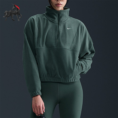 Nike/耐克正品2025秋季款女士刺绣运动立领耐穿套头衫FV7956-338
