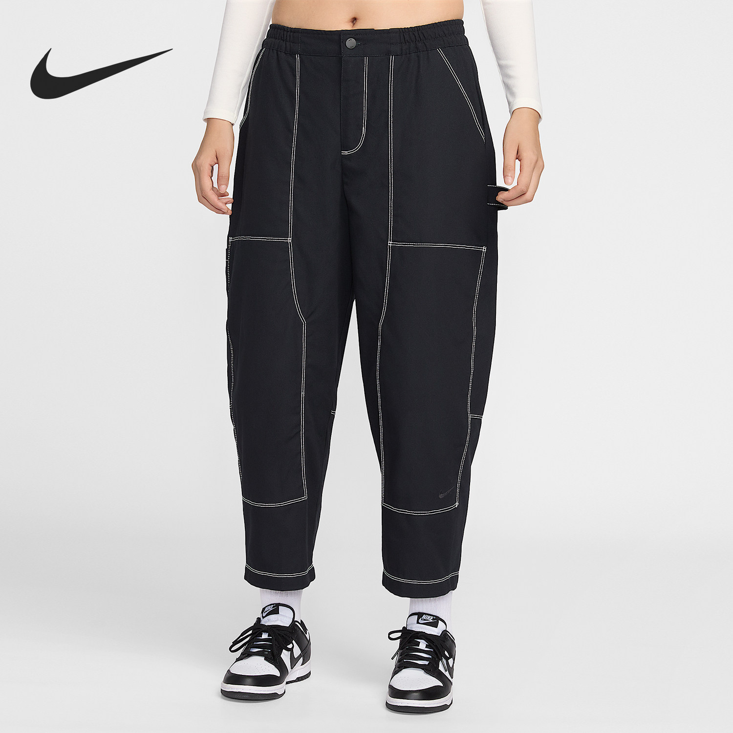 Nike/耐克官方正品Sportswear女士宽松低腰工装长裤IF0312-010