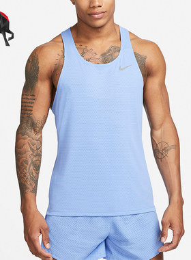 Nike/耐克正品Dri-FIT 新款男士轻盈透气跑步运动背心DQ4733-450
