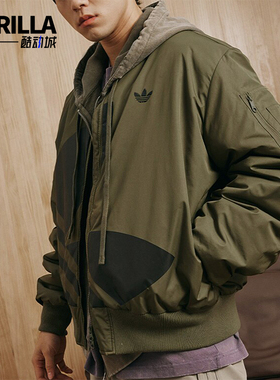 Adidas/阿迪达斯正品三叶草男女复古宽松休闲夹克外套JL8381
