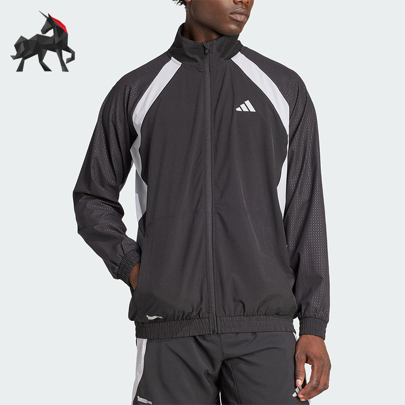 Adidas/阿迪达斯正品CLIMACOOL男士立领梭织拼接运动外套JV6950