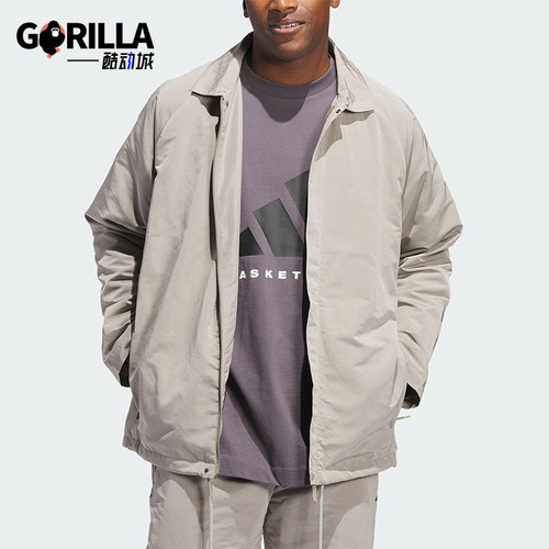 Adidas/阿迪达斯正品JACKET男女同款篮球宽松运动翻领外套JC7843