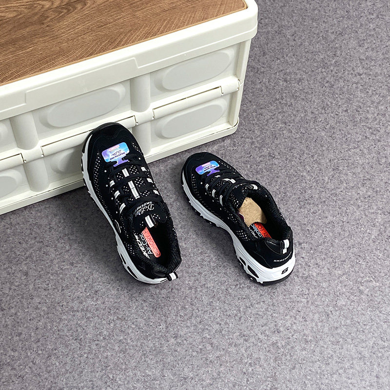 Skechers正品当季新款女士D'LITES休闲运动鞋波点复古熊猫鞋