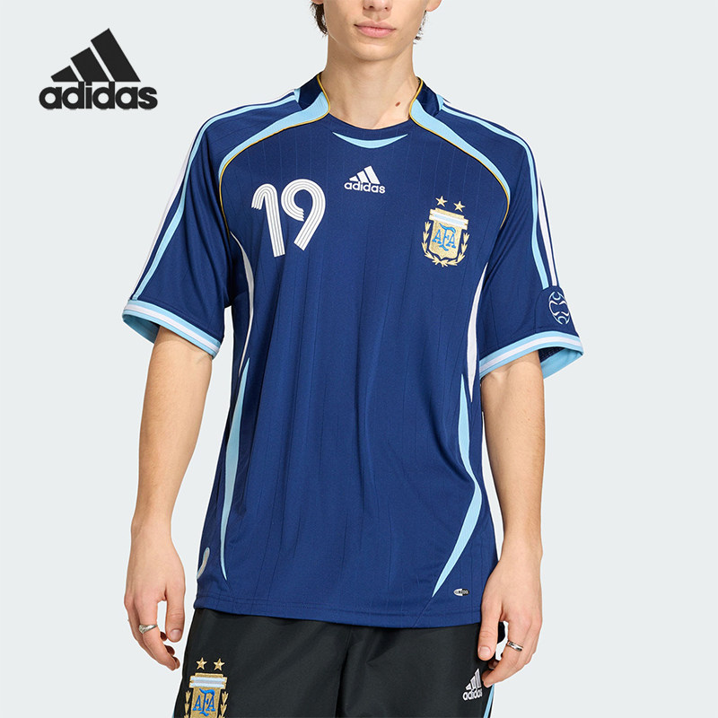 Adidas/阿迪达斯正品夏季男士透气复古足球球衣运动短袖T恤JN3709